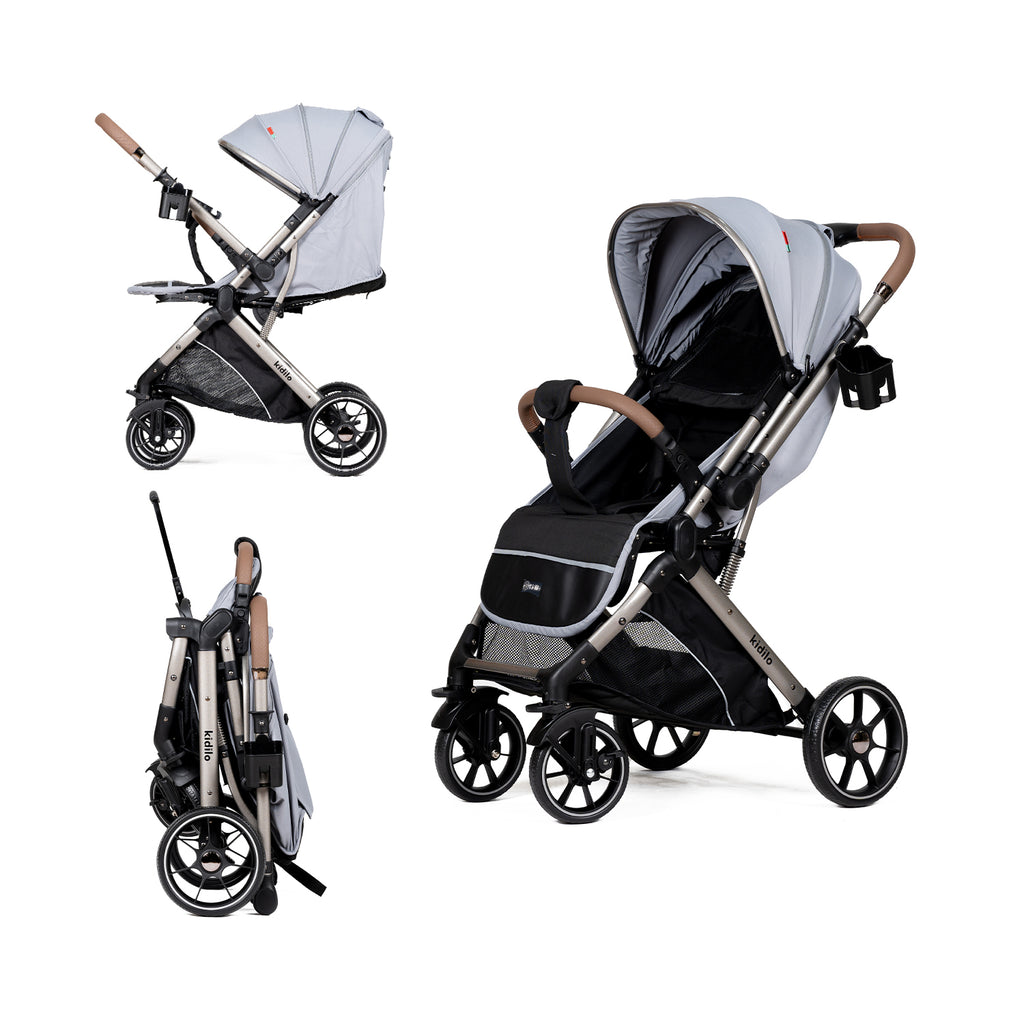 Kidilo 6600 Baby Stroller – Reversible Handle Compact Travel Pram