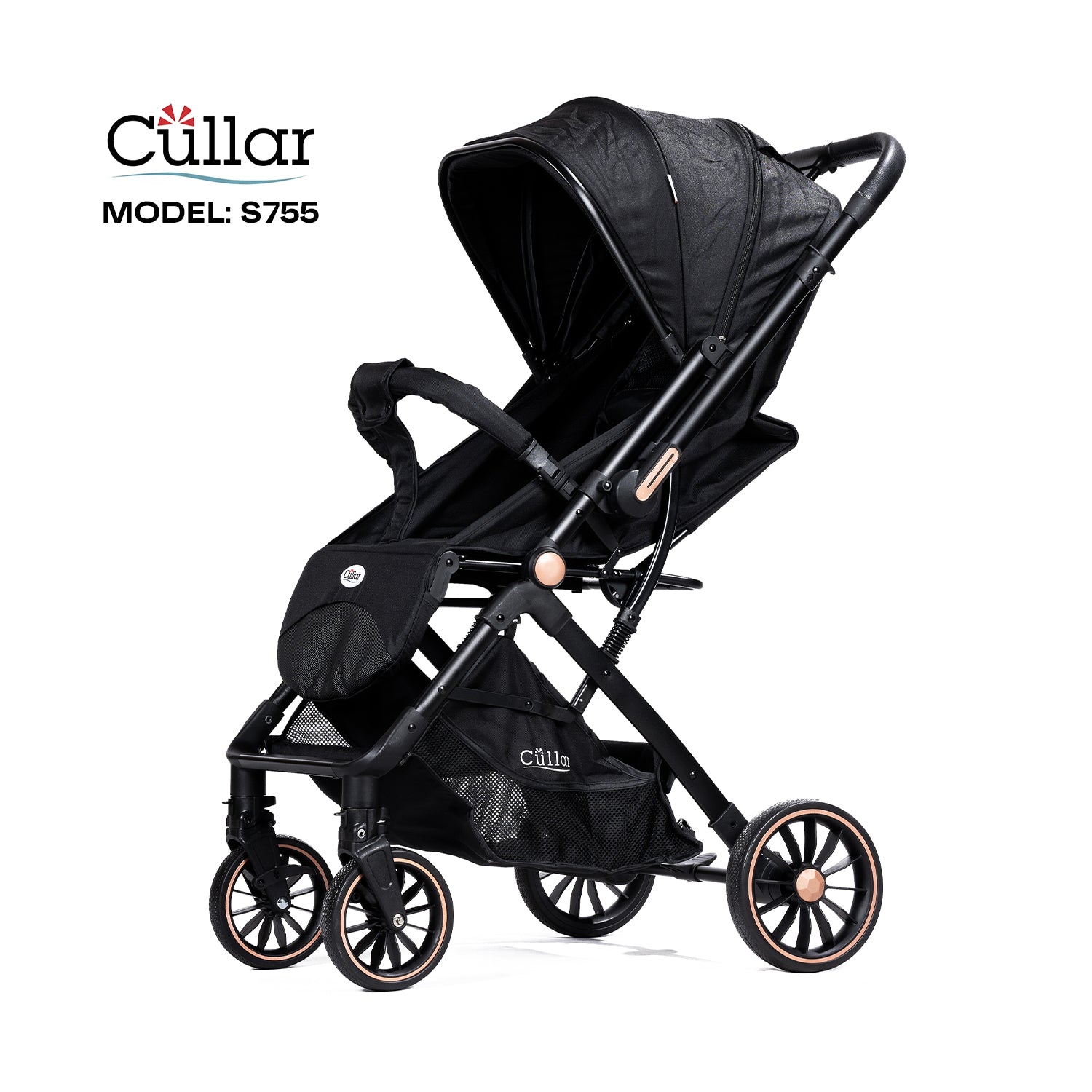 Cullar S755 Baby Stroller – Reversible Handle 360° Travel Pram