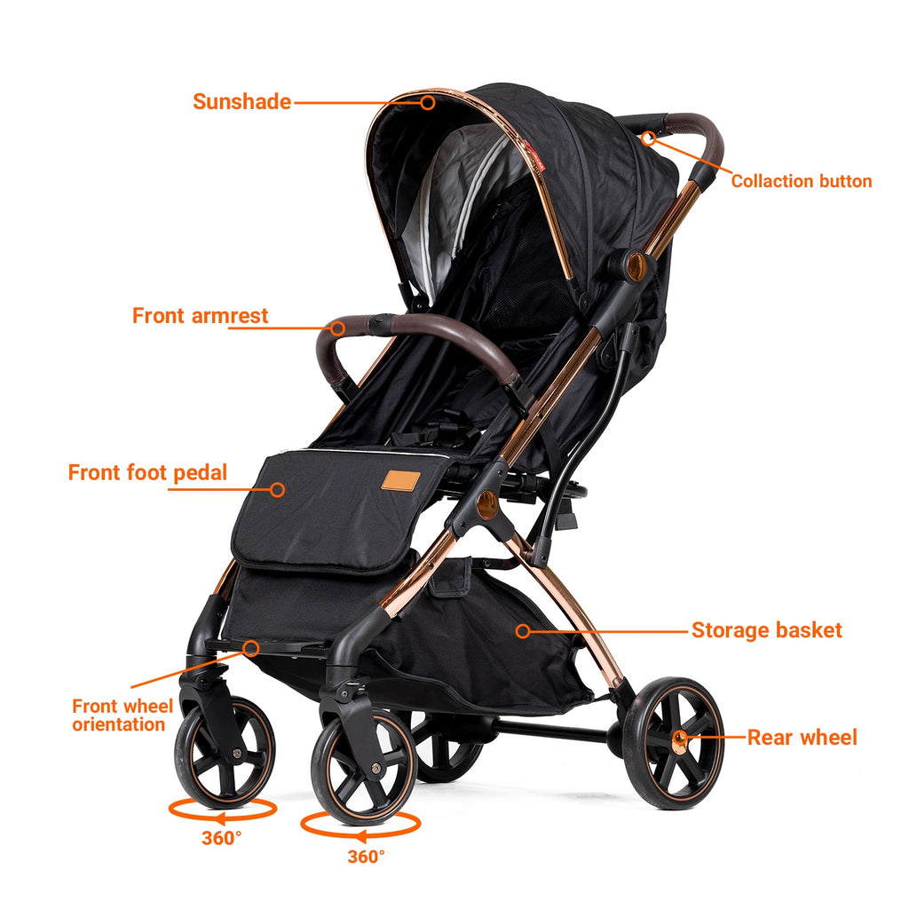 Ultra Luxury & Lightweight Compact Travel Stroller and  Comfortable, Foldable Stroller for Infants & Toddlers Up to 5 Years | Perfect Baby Travel Gear, Umbrella Baby Stroller