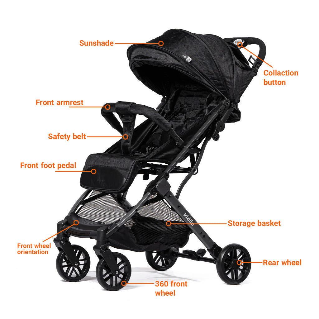 Kidilo K8Pro Baby Stroller – Lightweight Foldable Travel Pram
