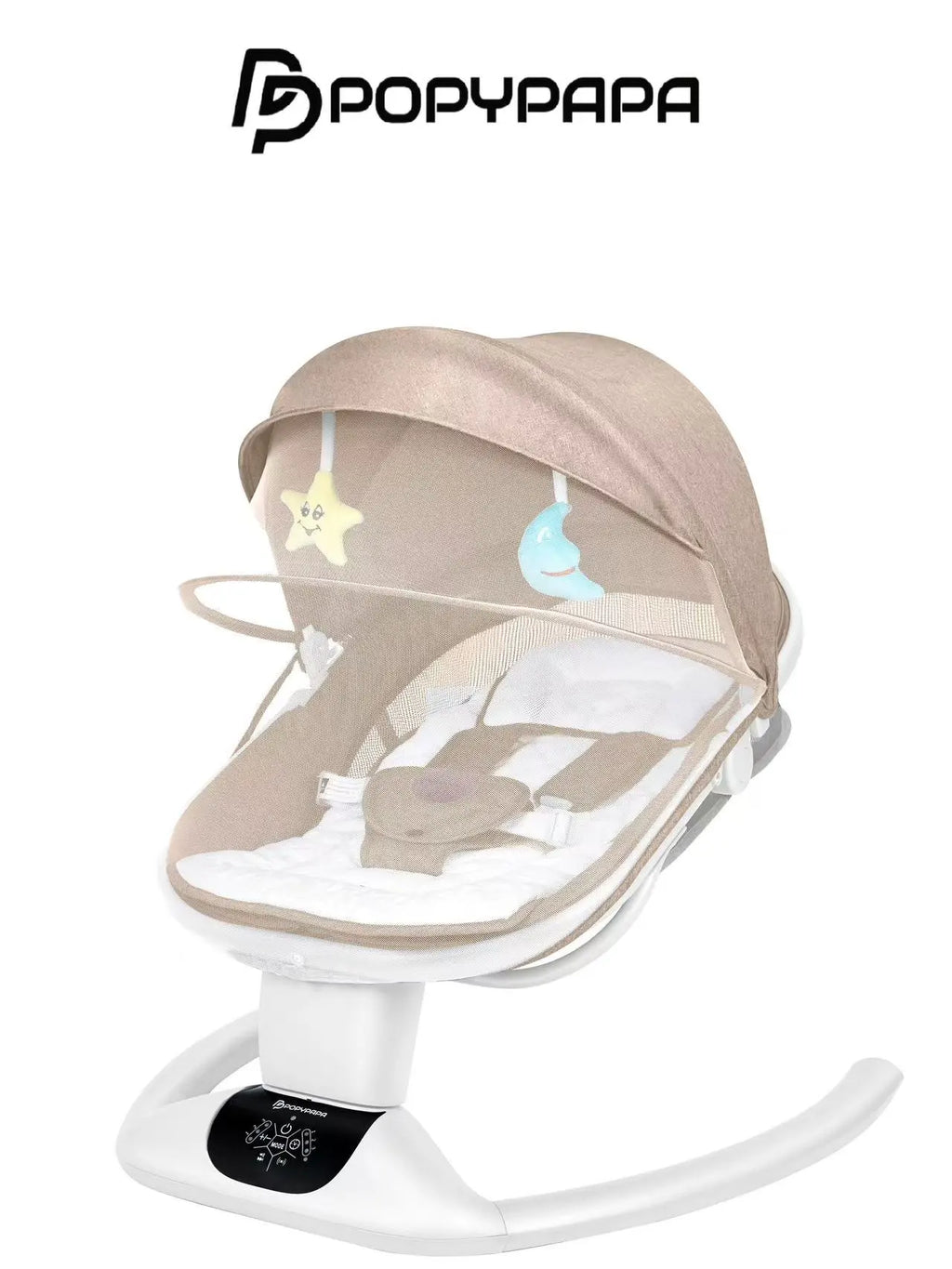 POPYPAPA Electric Baby Rocker Chair With Soothing Motion, Canopy & Feeding Tray