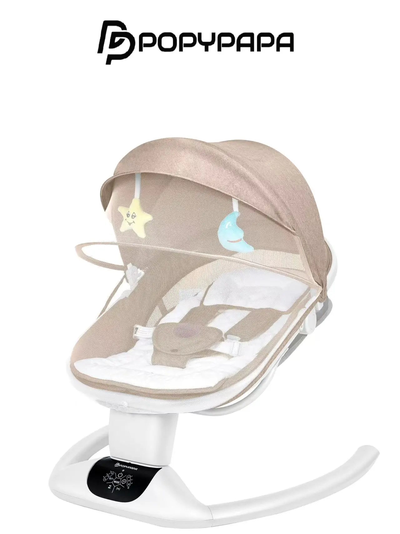 POPYPAPA Electric Baby Rocker Chair With Soothing Motion, Canopy & Feeding Tray