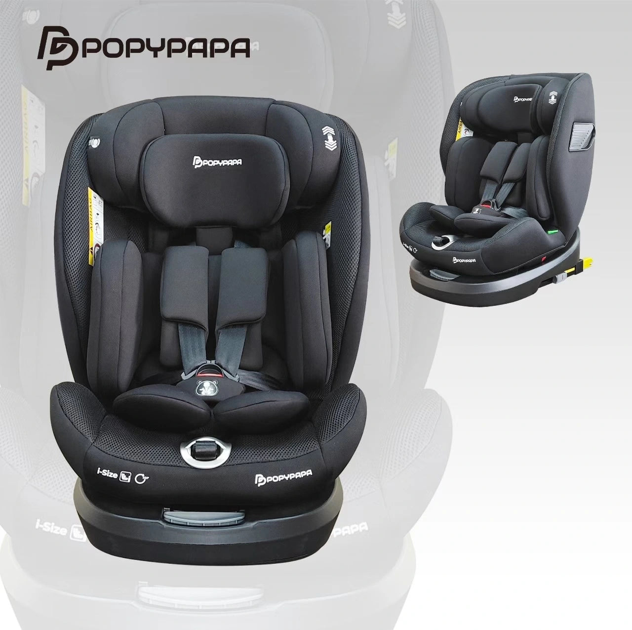 POPYPAPA i-Size 360° Rotating Convertible Baby Car Seat With ISOFIX Safety System