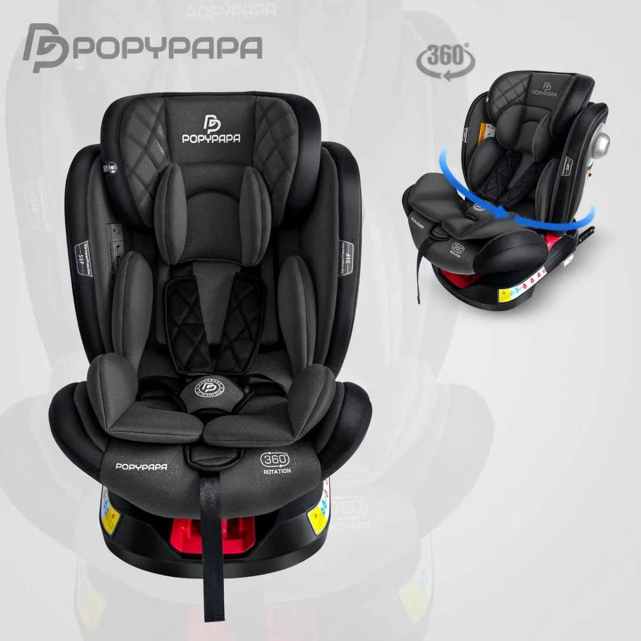 POPYPAPA 360° Rotating Convertible Baby Car Seat With Side Impact Protection & Premium Comfort Support