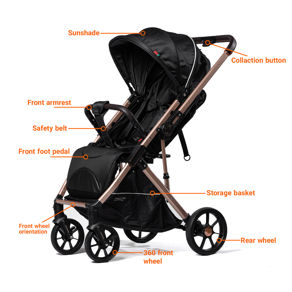 Cullar S380 Baby Stroller – Lightweight Compact Recline Pram