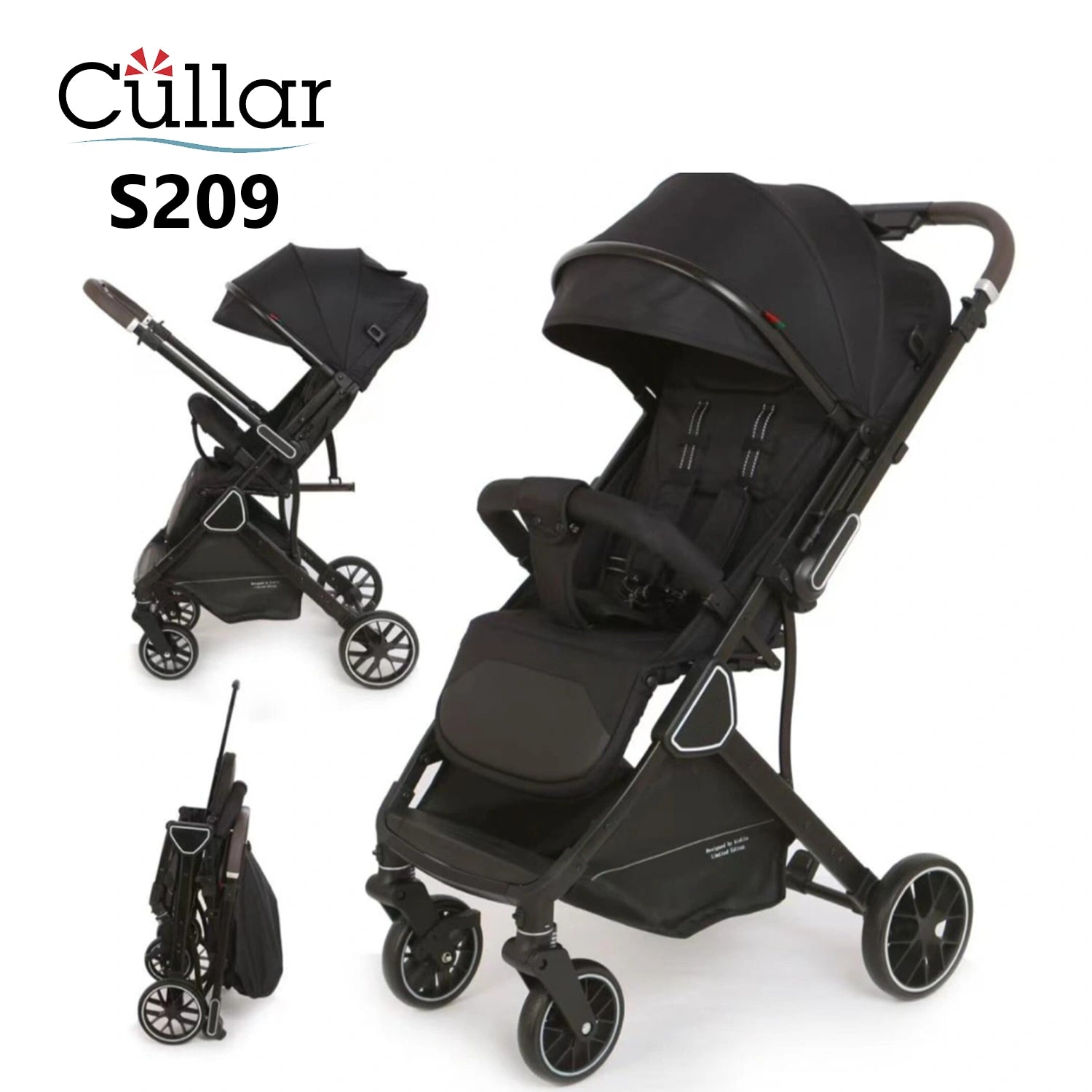 Cullar S209 Baby Stroller – Reversible Seat & One-Hand Fold Pram