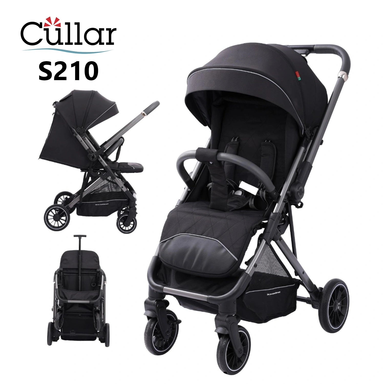 Cullar S210 Baby Stroller – Multi-Recline Lightweight Travel Pram