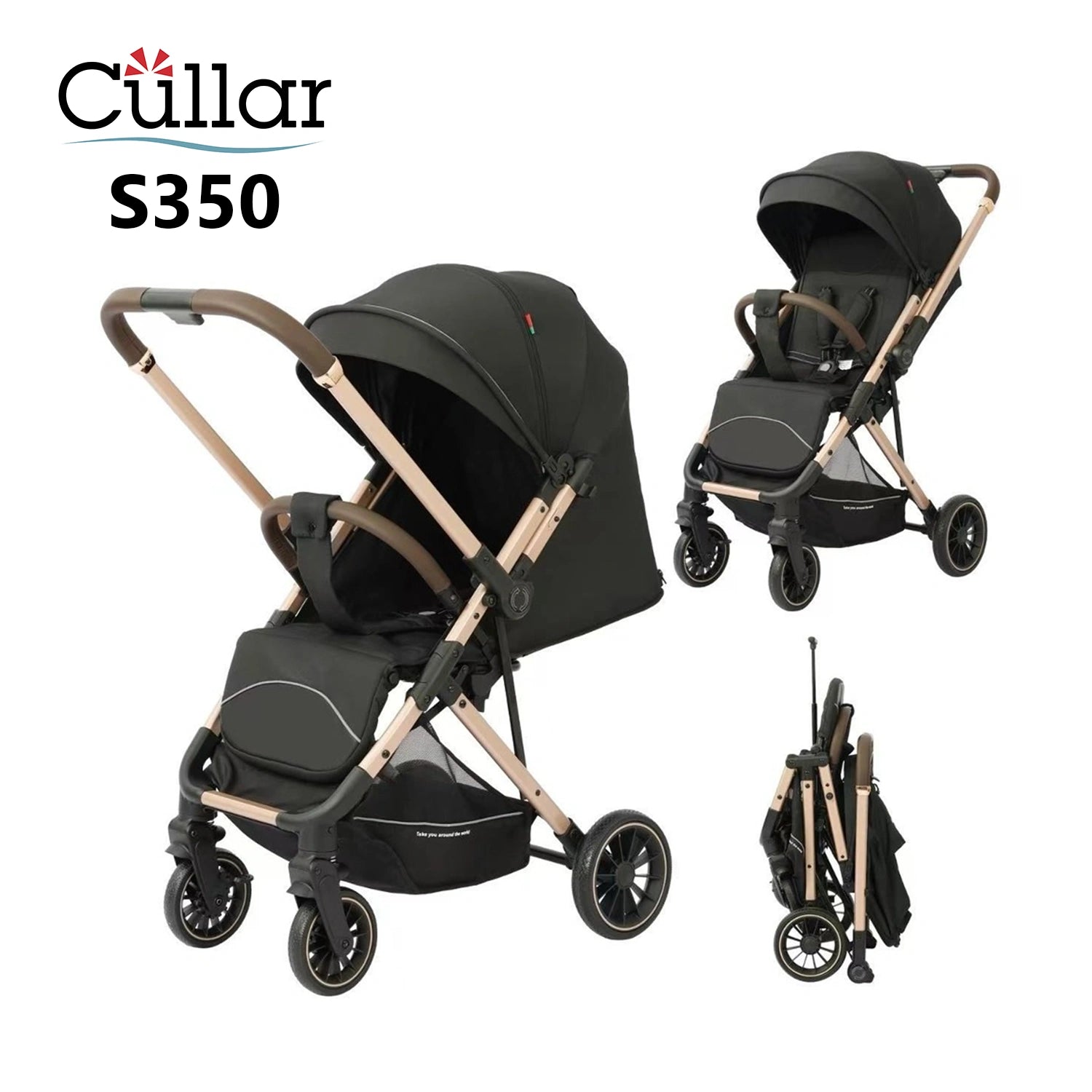 Cullar S350 Baby Stroller – Reversible Seat Compact Travel Pram
