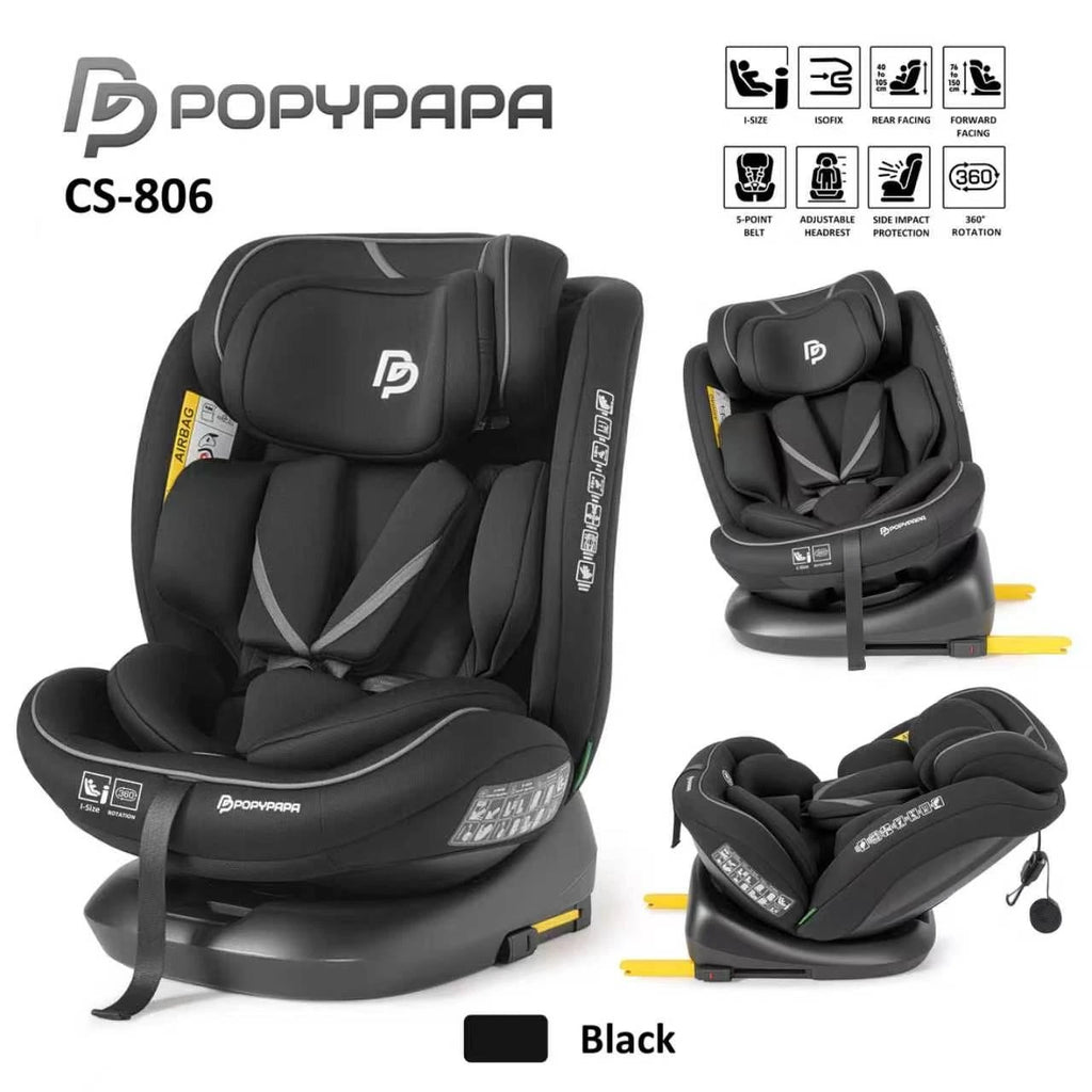 PopyPapa CS-806 i-Size 360° Rotating ISOFIX Baby & Child Car Seat with Side Impact Protection