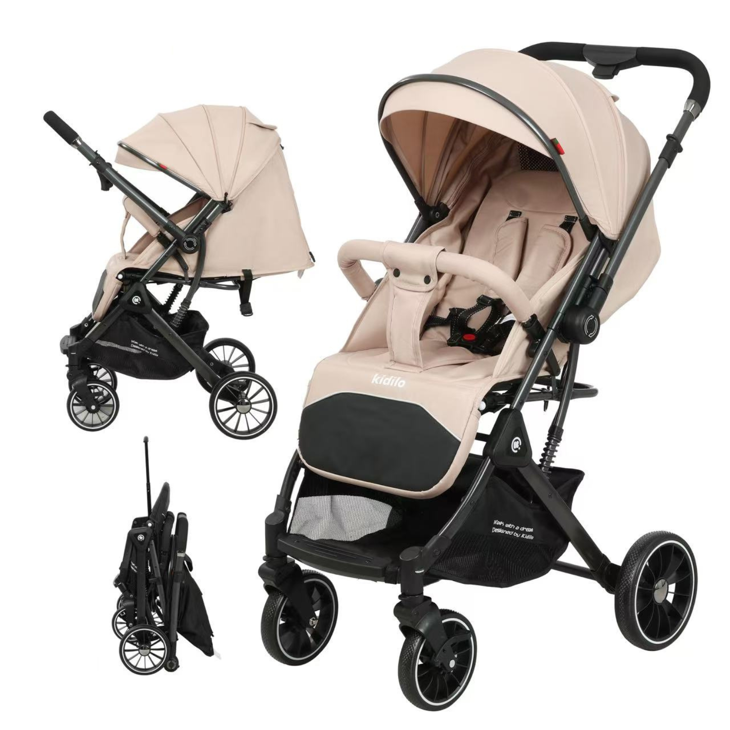 Kidilo 535 Baby Stroller – Compact Ergonomic Travel Pram