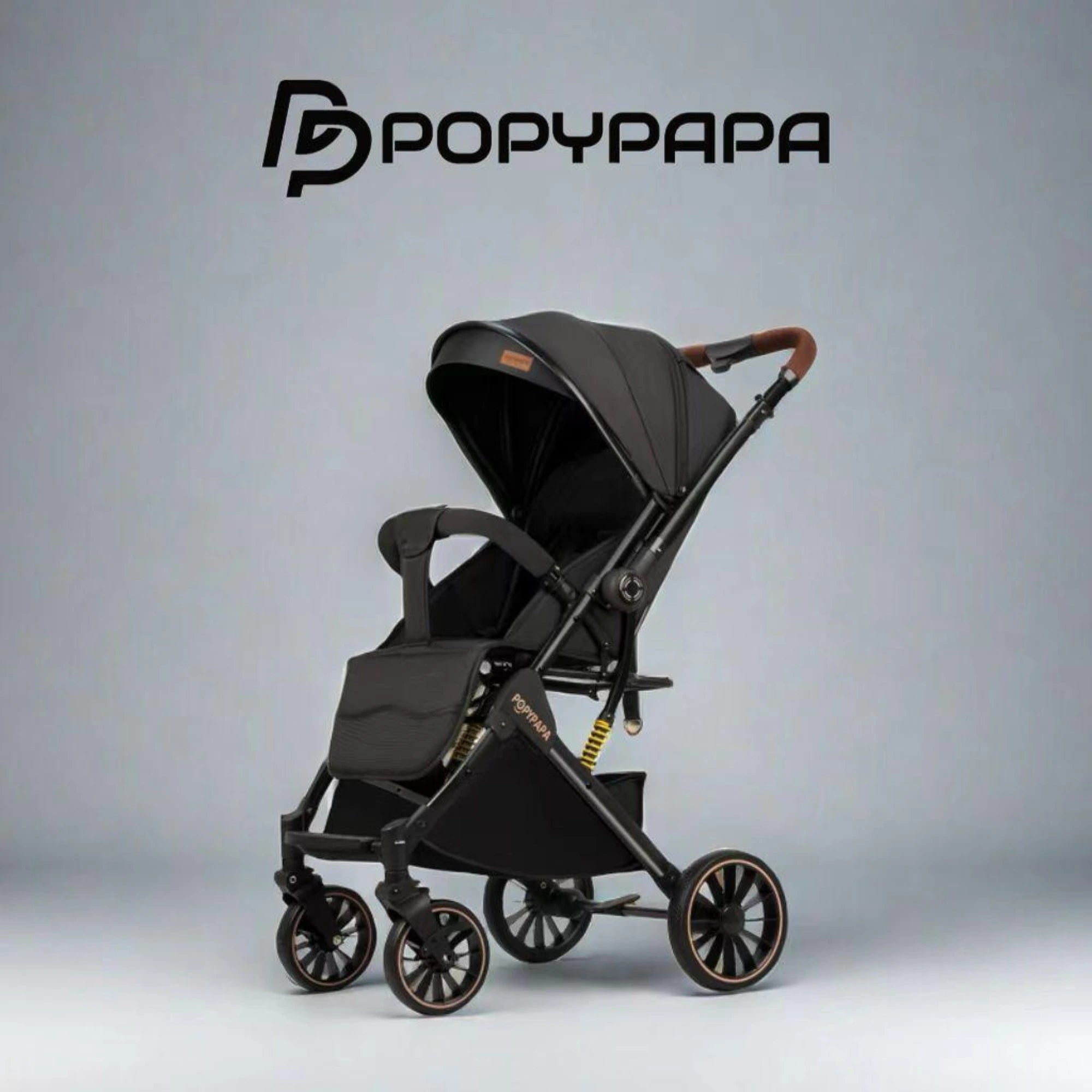 Popypapa Baby Stroller – Comfortable Daily Use Stroller with Full Sun Canopy, Reclining Seat, Adjustable Footrest, 360° Swivel Wheels & Large Storage Basket