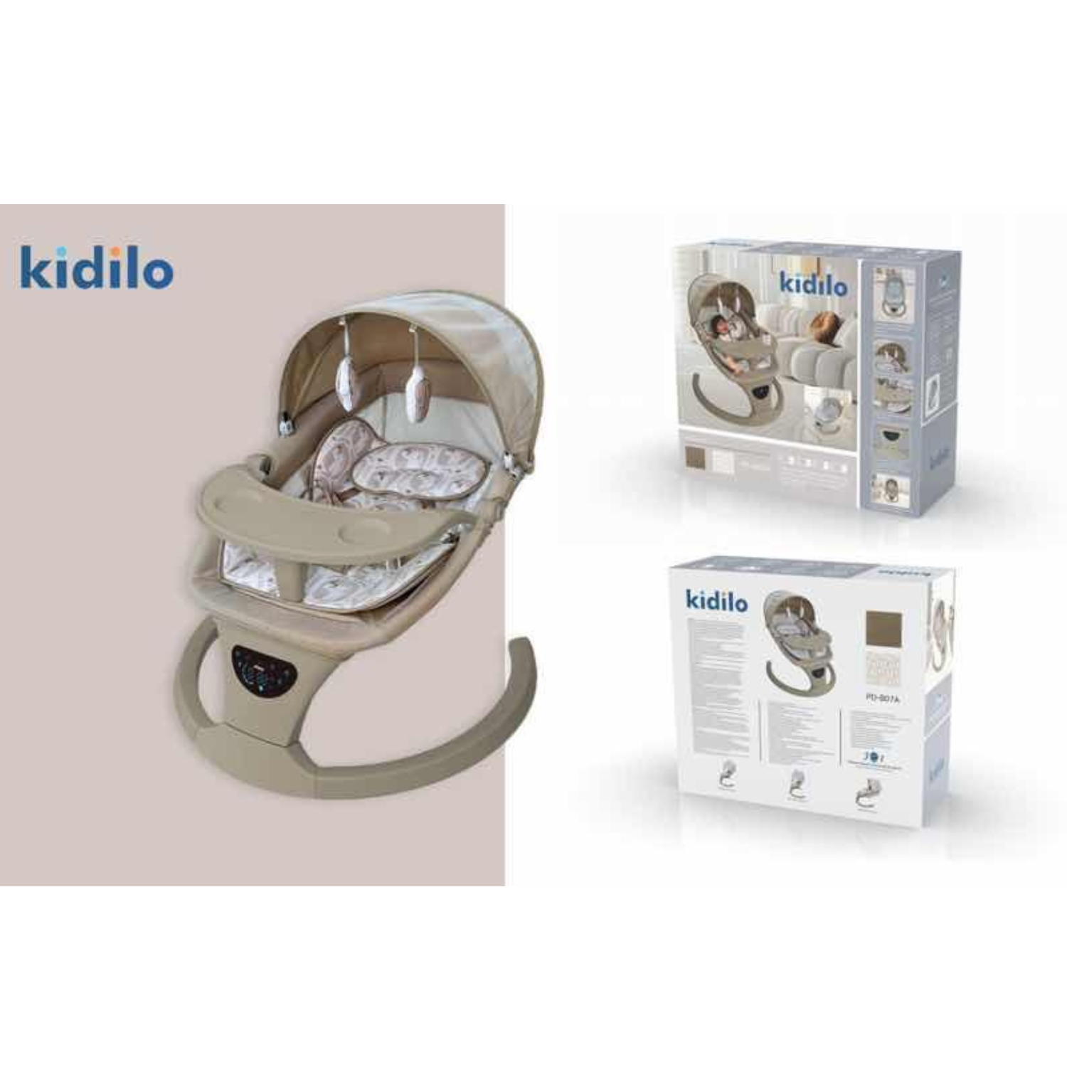 Kidilo Electric Baby Swing – Ergonomic Soothing Rocker with Music