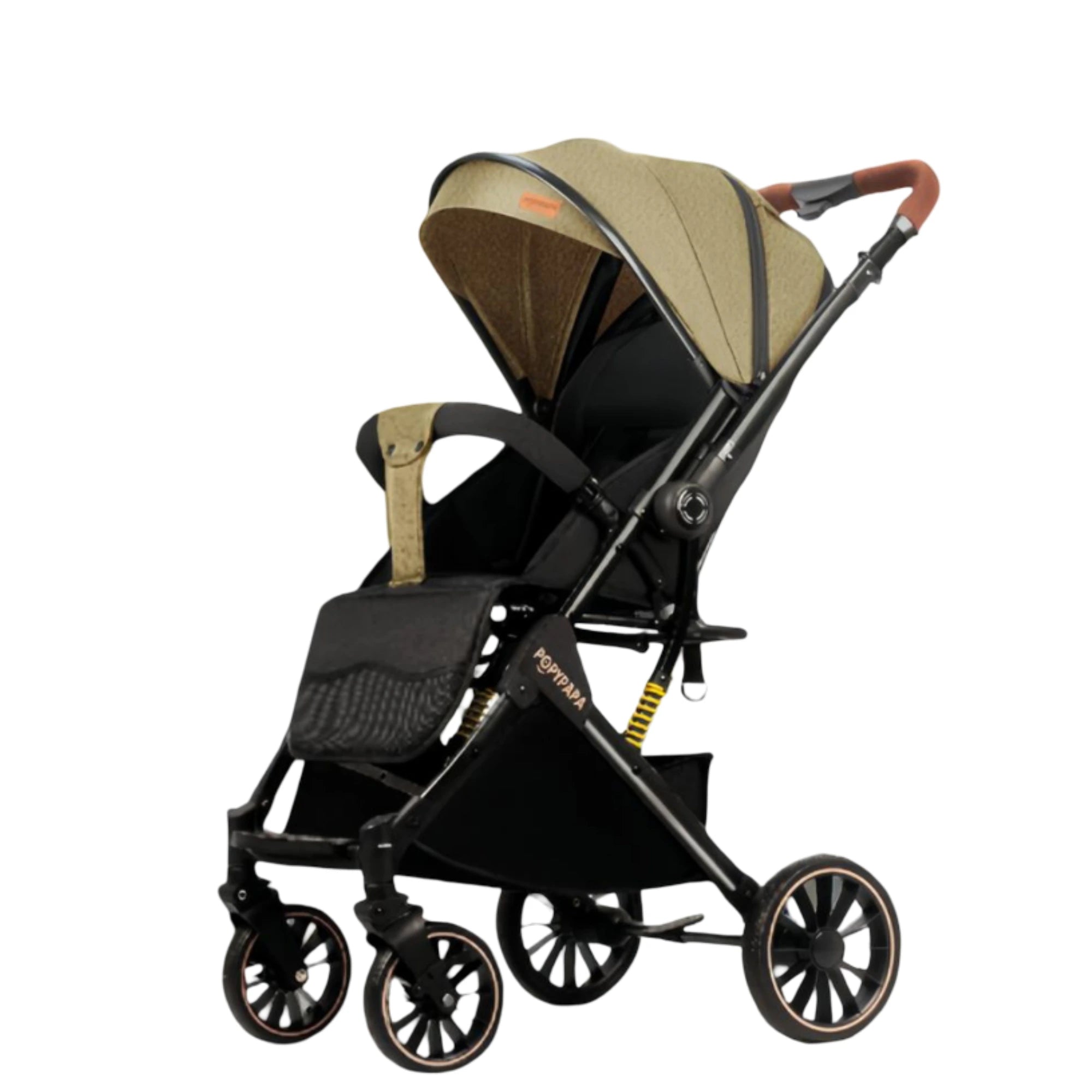 Popypapa Baby Stroller – Comfortable Daily Use Stroller with Full Sun Canopy, Reclining Seat, Adjustable Footrest, 360° Swivel Wheels & Large Storage Basket