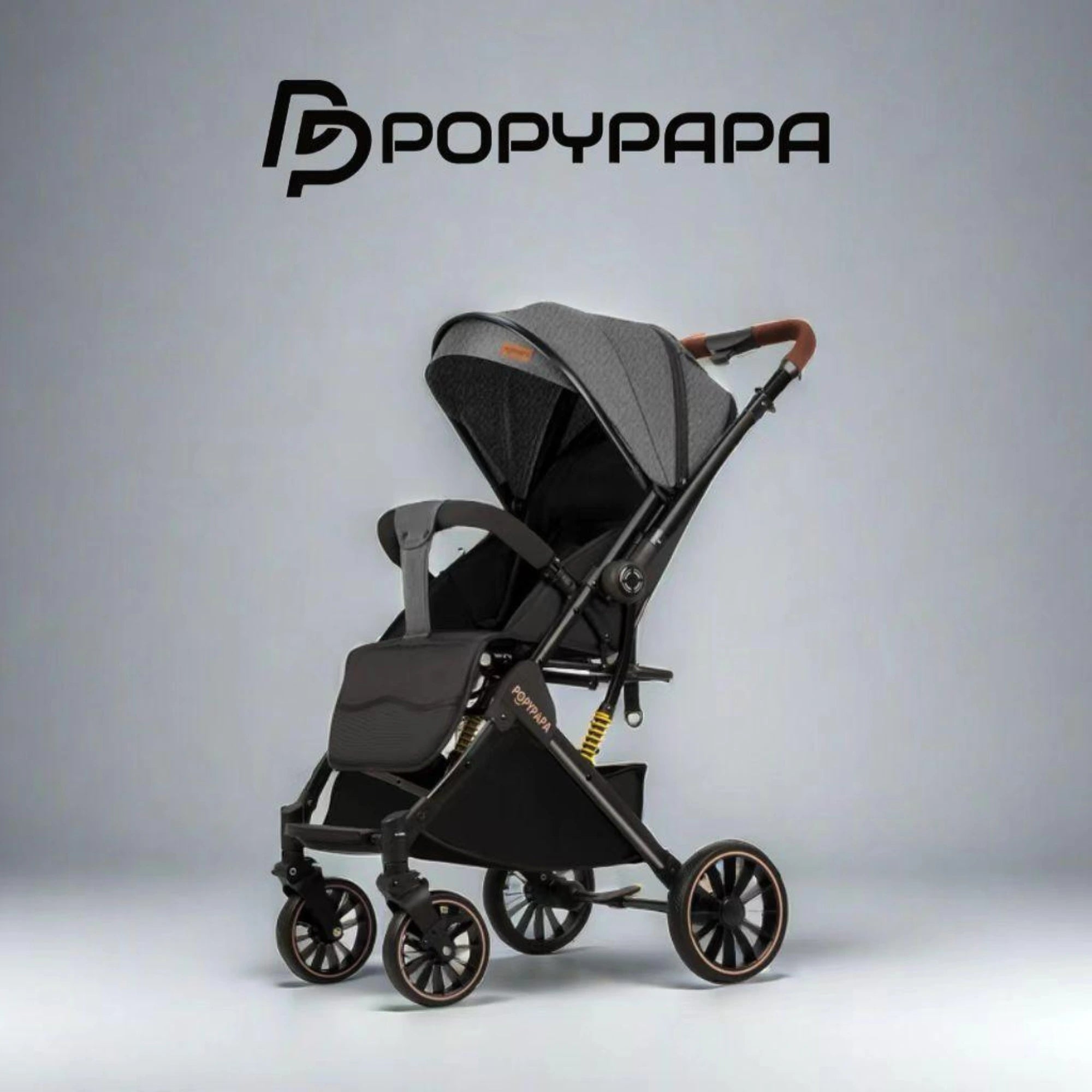 Popypapa Baby Stroller – Comfortable Daily Use Stroller with Full Sun Canopy, Reclining Seat, Adjustable Footrest, 360° Swivel Wheels & Large Storage Basket