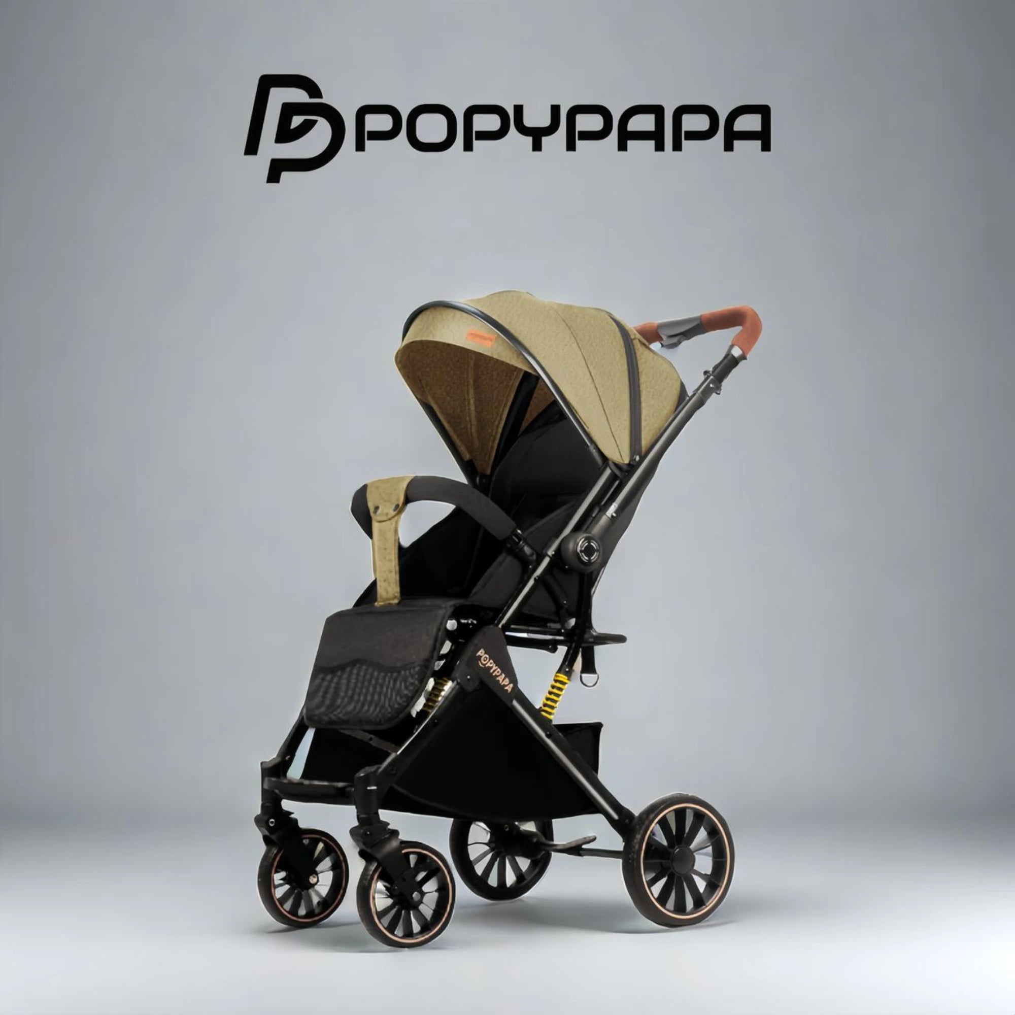 Popypapa Baby Stroller – Comfortable Daily Use Stroller with Full Sun Canopy, Reclining Seat, Adjustable Footrest, 360° Swivel Wheels & Large Storage Basket