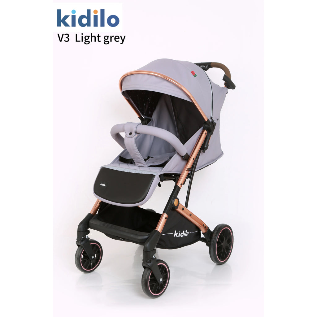 KIDILO V3 Lightweight Baby Stroller | Compact Fold Travel Pushchair with Multi-Recline Seat & All-Terrain Wheels UAE
