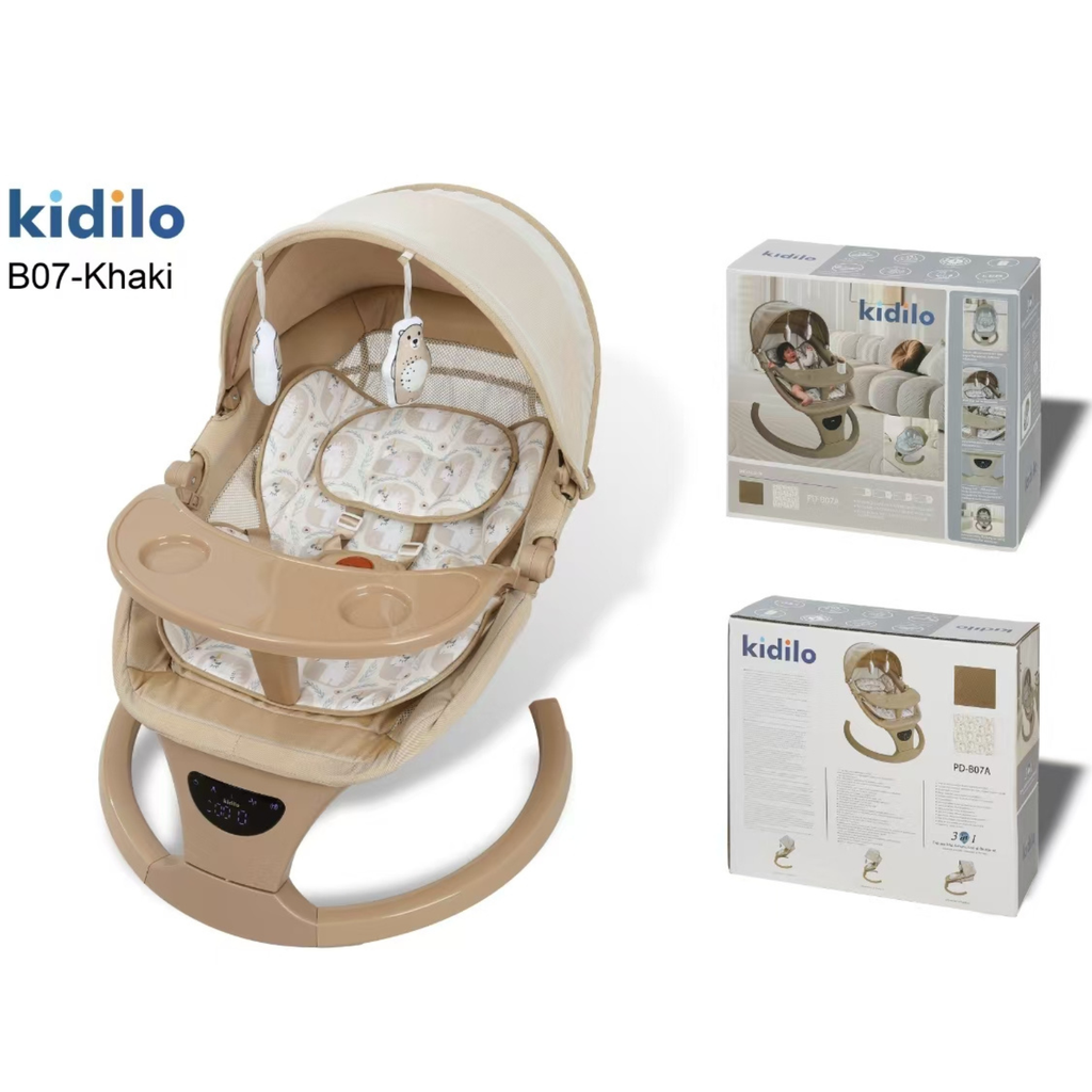 Kidilo Electric Baby Swing – Ergonomic Soothing Rocker with Music