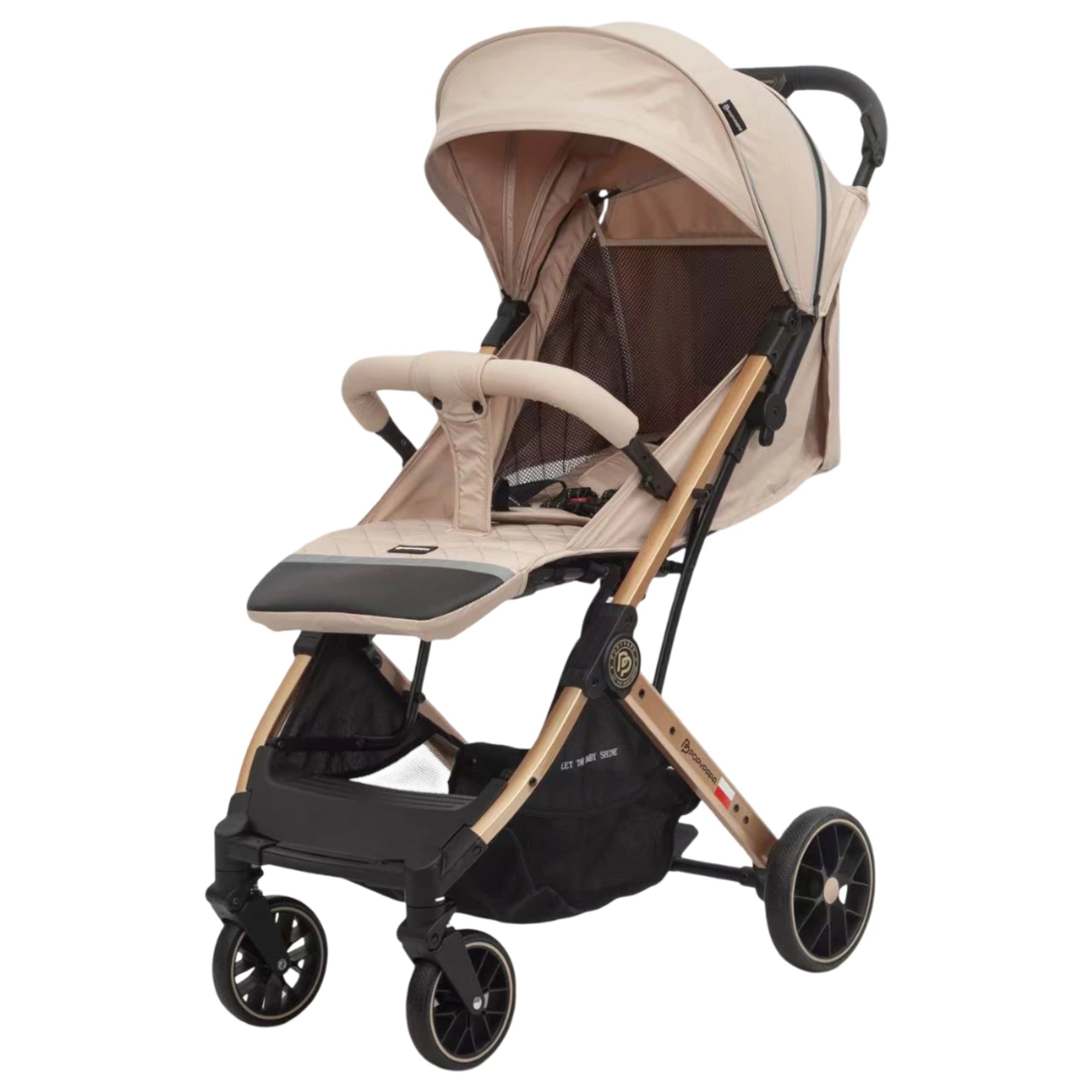 POPYPAPA C12 Baby Stroller – Large Wheel Baby Stroller with Multi-Position Recline, Extendable Canopy, 5-Point Harness & Storage Basket