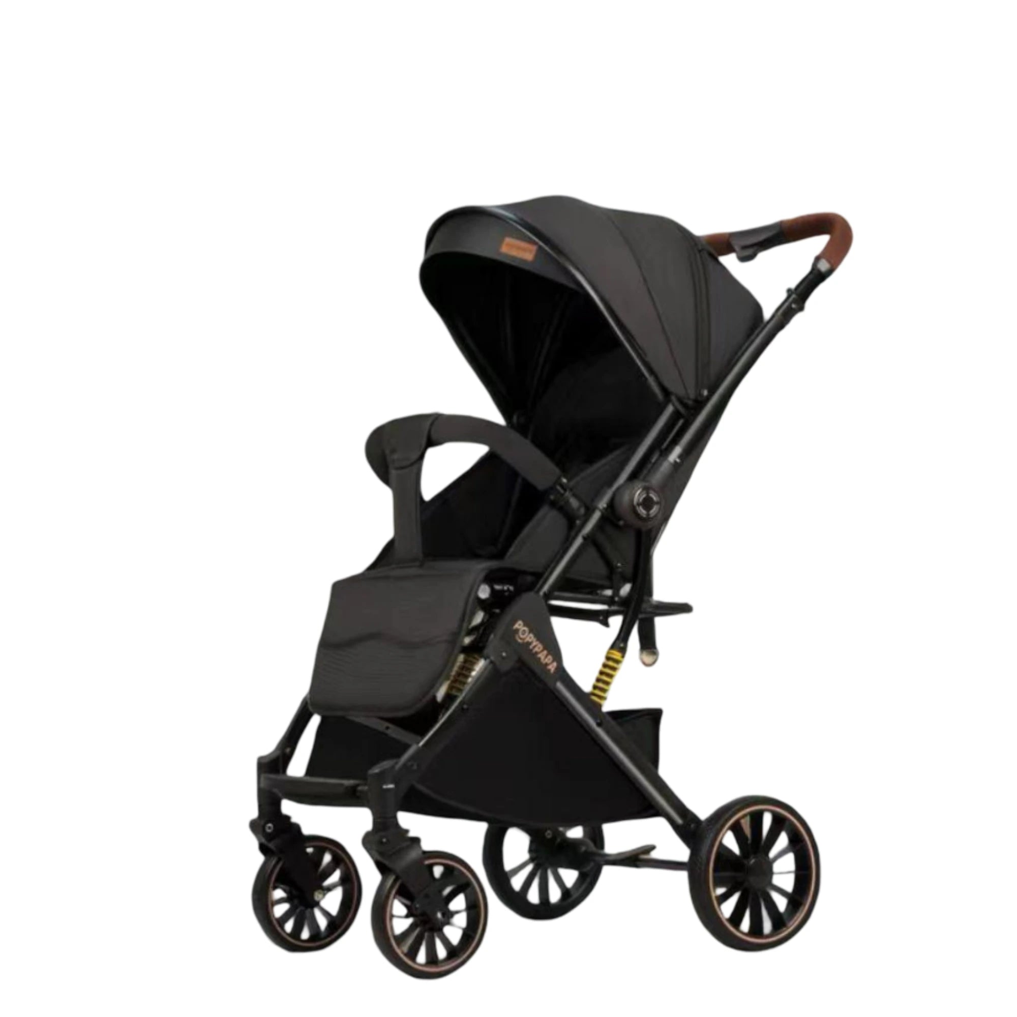 Popypapa Baby Stroller – Comfortable Daily Use Stroller with Full Sun Canopy, Reclining Seat, Adjustable Footrest, 360° Swivel Wheels & Large Storage Basket