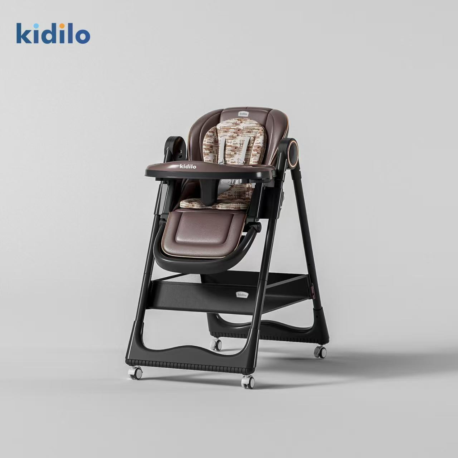 Kidilo High Chair for Baby | Adjustable Height Feeding Chair | Easy to Clean with Removable Tray | Comfortable Cushioned Seat | Foldable Design with Storage Space | Ideal for Infants and Toddlers |