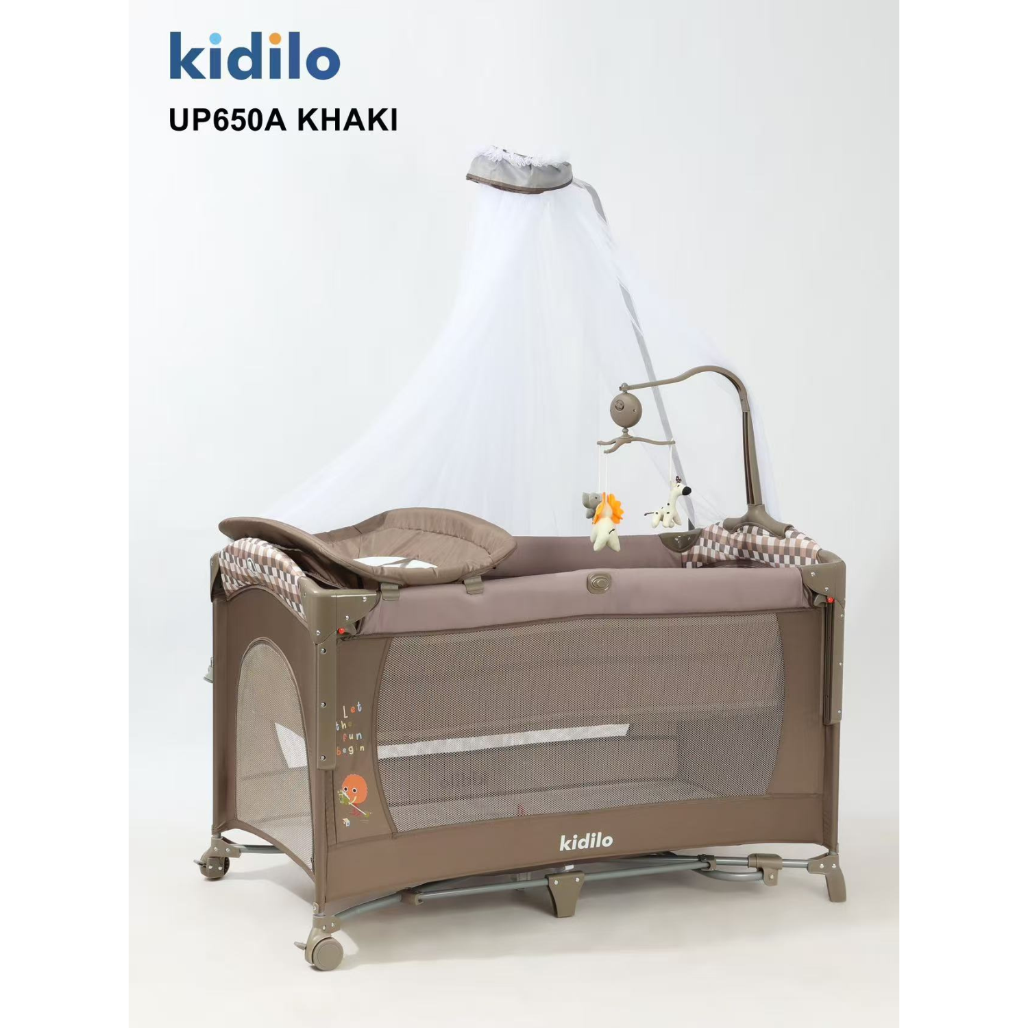 Kidilo Portable Baby Bed | Adjustable Co-Sleeping Bassinet with Rocking Feature | Foldable Design with Wheels | Breathable Mesh Sides & Washable Fabric | Detachable Side for Easy Access | Storage Basket Included